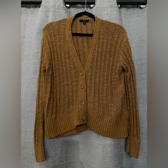 J. Crew Point Sur Textured V-neck Cardigan Sweater - Picture 2 of 5